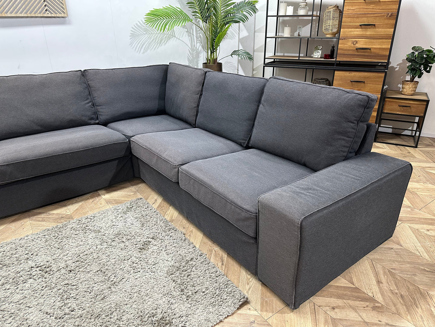Antraciet Stoffen U Zetel ~ Losse Kussens Met Afneembare Hoezen