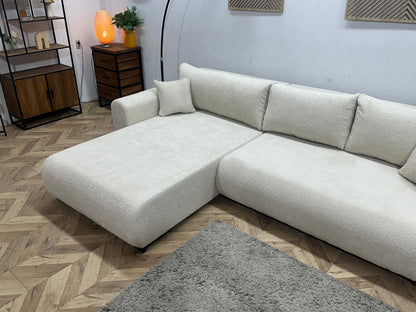 !Showroommodel! Witte Bouclé Hoekzetel ~ Meerdere Opstellingen