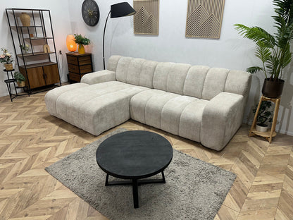 !Showroommodel! Witte/Crème Cremona Stoffen Hoekzetel