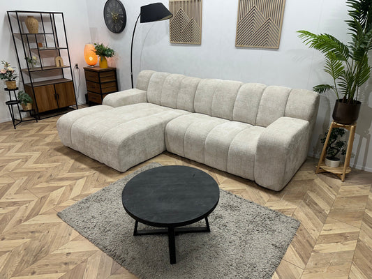 !Showroommodel! Witte/Crème Cremona Stoffen Hoekzetel