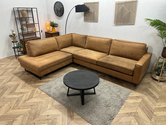 Cognac Bruine Suède Stoffen Hoekzetel ~ Losse Kussens Met Afneembare Hoezen