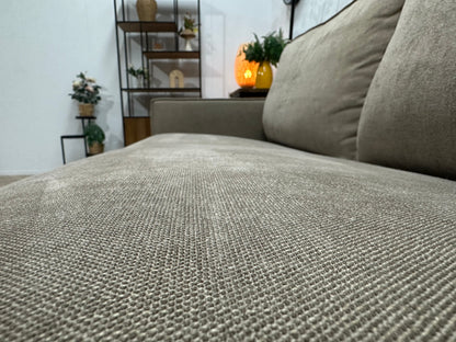 Beige Suède Stoffen Hoekzetel ~ Vaste Kussens