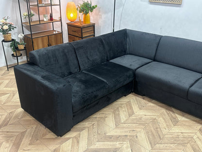 !Showroommodel! Zwarte Velvet Hoekzetel