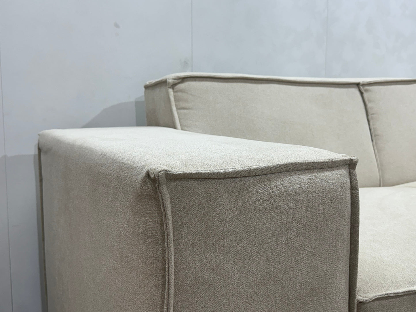 !Showroommodel! Crème Suède Stoffen Hoekzetel