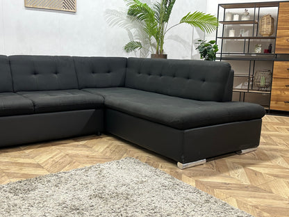!Showroommodel! Zwarte Stoffen/Lederen U Zetel