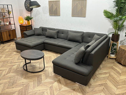 !Showroommodel! Grijze Suède Stoffen U Zetel