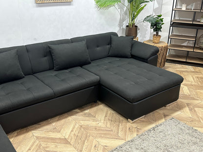 !Showroommodel! Zwarte Stoffen/Lederen U Zetel