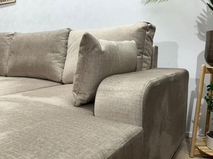 !Showroommodel! Beige Velvet U Zetel