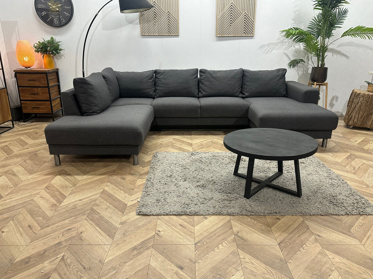 Antraciet U Zetel ~ Losse Rugkussens Met Afneembare Hoezen