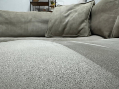 Taupe Velvet Hoekzetel ~ Losse Kussens Met Afneembare Hoezen