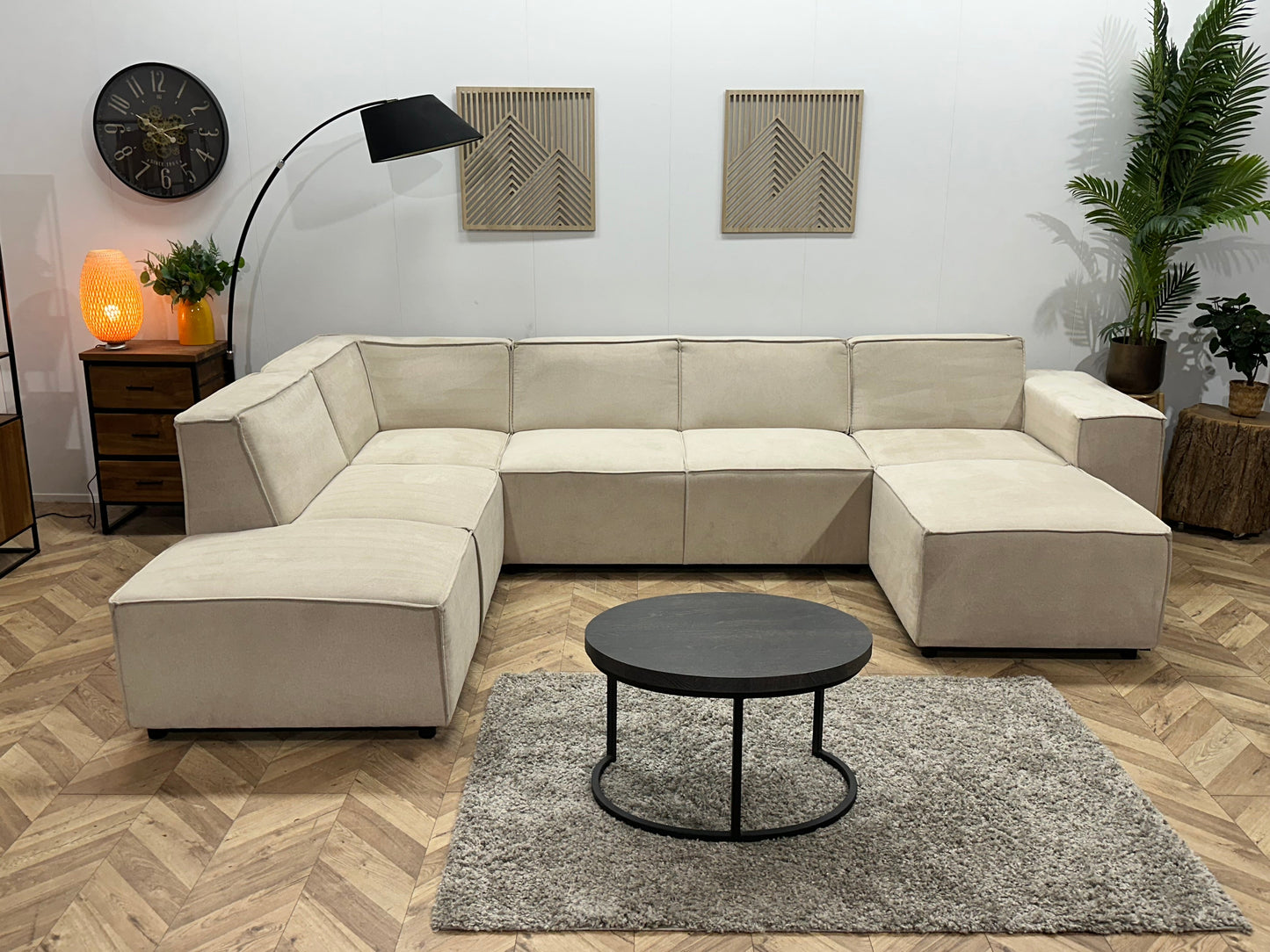 !Showroommodel! Crème Suède Stoffen U Zetel