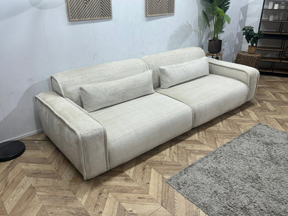 Agpol Witte Cremona Stoffen 3-Zits Zetel Inc Hocker ~ Nieuwstaat