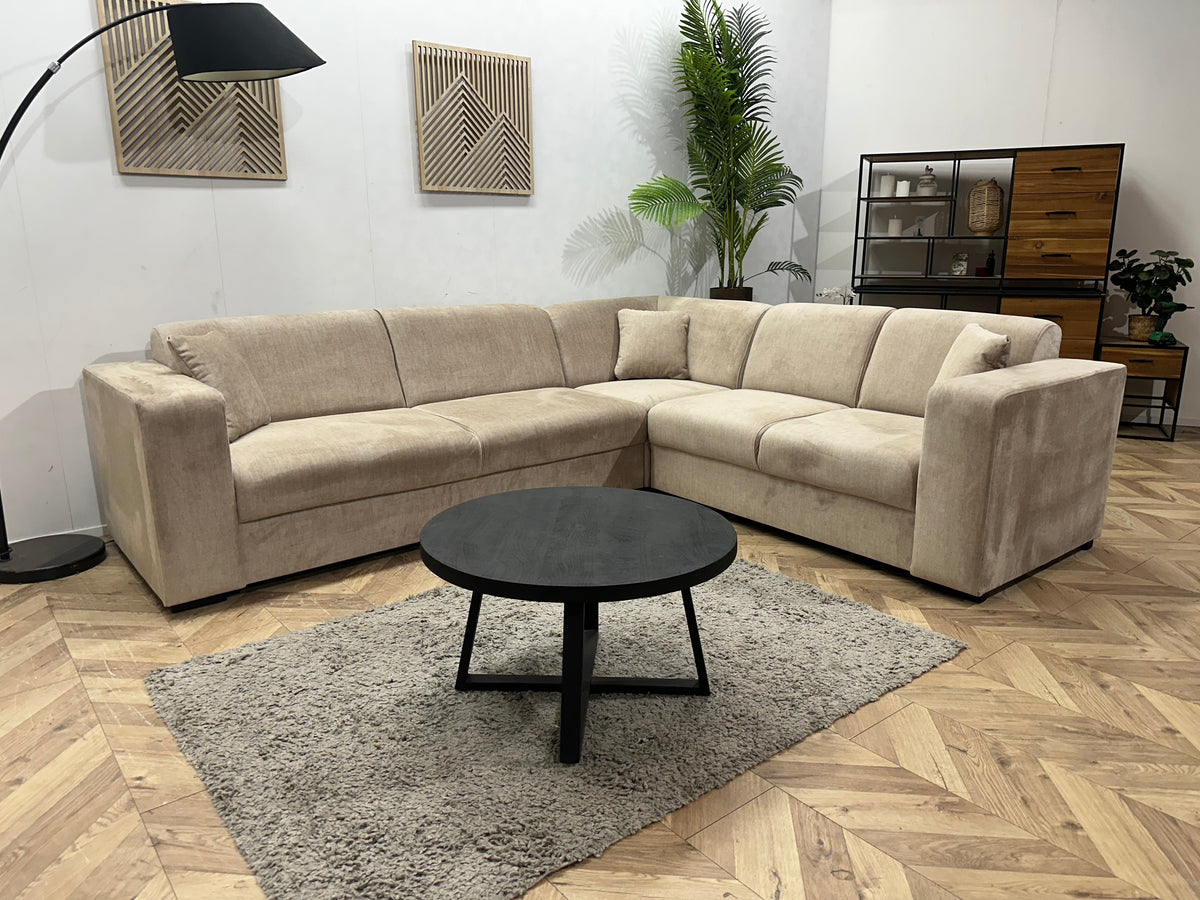 !Showroommodel! Crème/Beige Velvet Hoekzetel