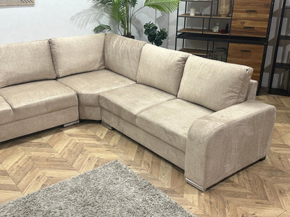 !Showroommodel! Beige Velvet U Zetel