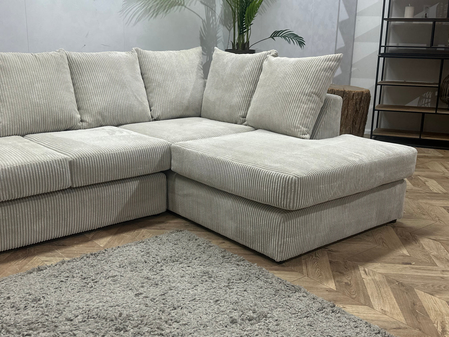!Showroommodel! Witte Ribstof Hoekzetel