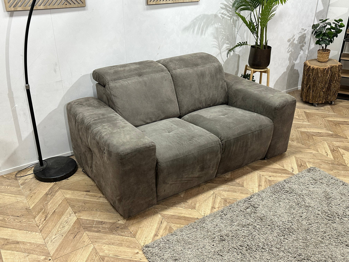 Antraciet Suède Stoffen 2.5-Zits Zetel ~ Relaxfunctie
