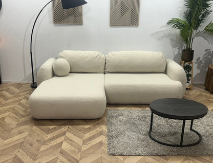 !Showroommodel! Witte Bouclé Stoffen Hoekzetel