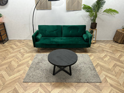 Groene Velvet 2.5-Zits Zetel ~ Slaapfunctie
