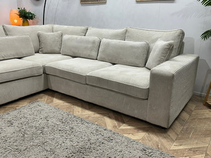 !Showroommodel! Witte Ribstof Hoekzetel