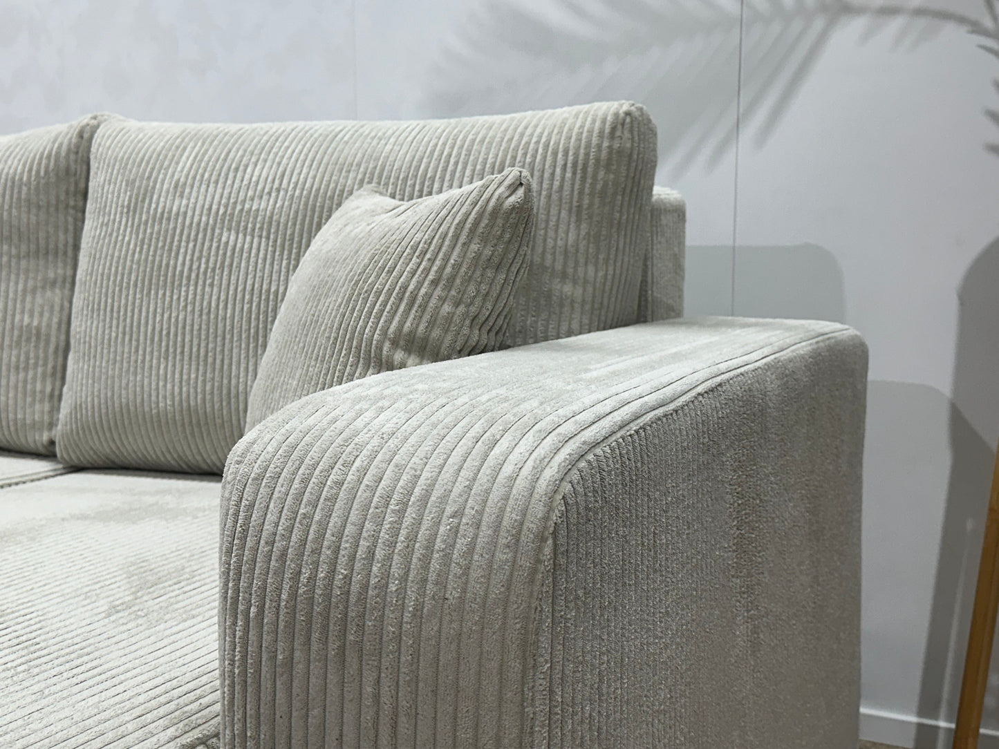 !Showroommodel! Witte Ribstof Hoekzetel