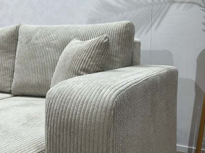 !Showroommodel! Witte Ribstof Hoekzetel