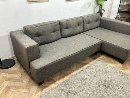 Antraciet Hoekzetel Inc Hocker ~ Losse Rugkussens Met Afneembare Hoezen