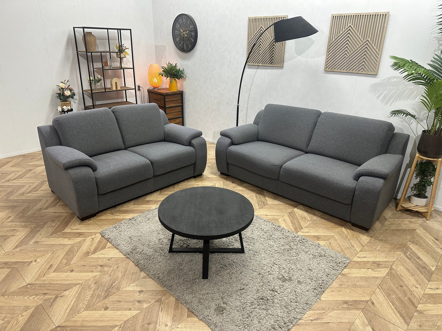 Grijze Zetels Set ~ Vaste Kussens