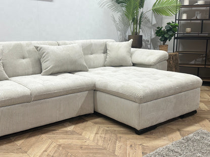 !Showroommodel! Witte Ribstof U Zetel