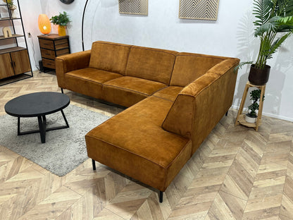 Cognac Bruine Velvet Hoekzetel ~ Vaste Kussens
