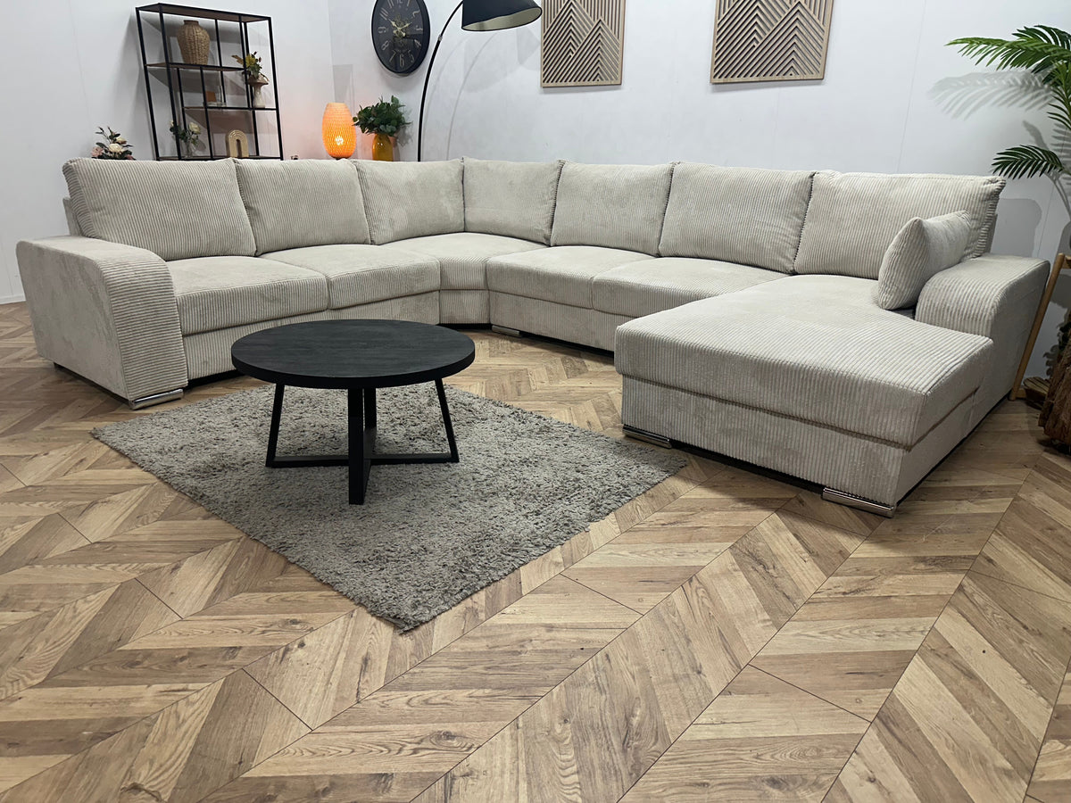 !Showroommodel! Witte/Crème Ribstof U Zetel