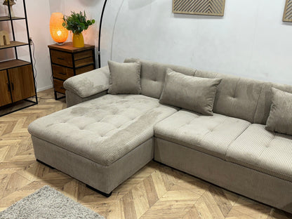 !Showroommodel! Licht Bruine Ribstof U Zetel
