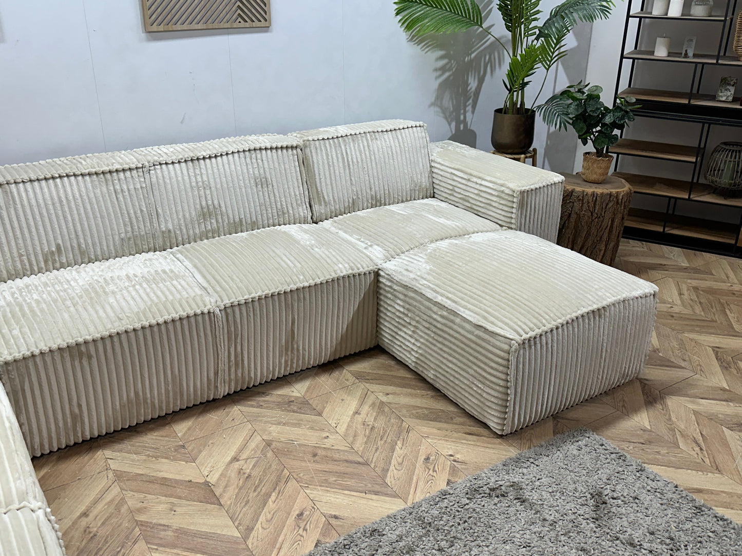 !Showroomodel! Witte Ribstof U Zetel