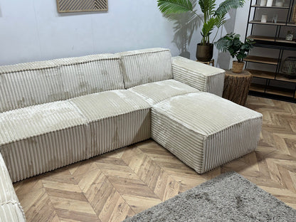 !Showroomodel! Witte Ribstof U Zetel