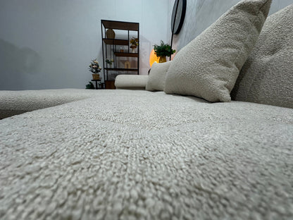 !Showroommodel! Witte/Crème Bouclé U Zetel