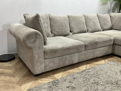 Witte Ribstof Hoekzetel ~ Losse Kussens Met Afneembare Hoezen