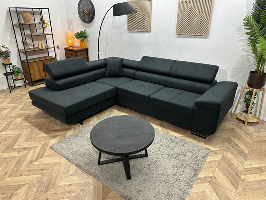 !Showroommodel! Zwarte Velvet Hoekzetel