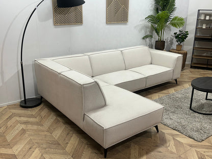 !Showroommodel! Witte Chenille Stoffen Hoekzetel