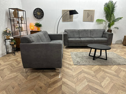 Antraciet Suède Stoffen Zetels Set ~ Vaste Kussens