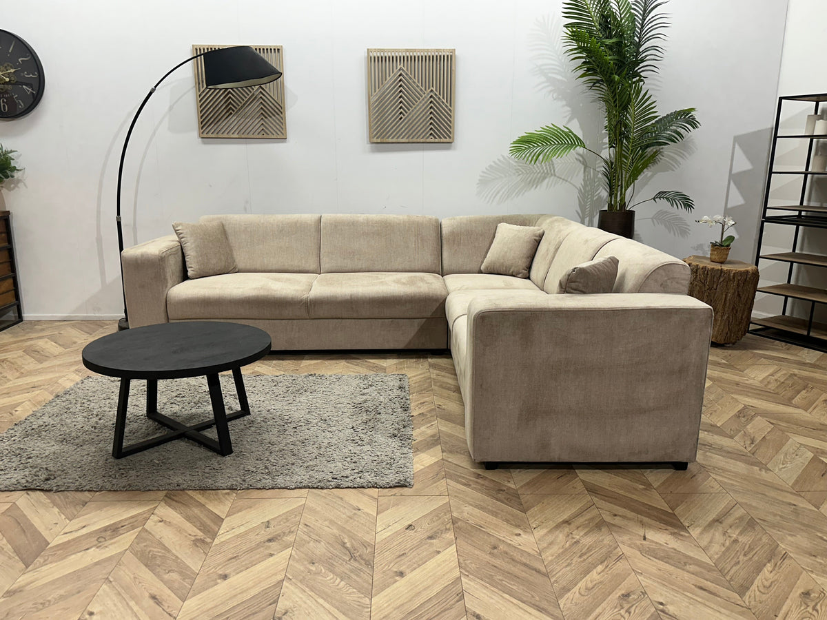 !Showroommodel! Crème/Beige Velvet Hoekzetel