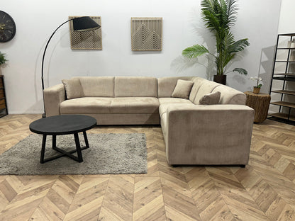 !Showroommodel! Crème/Beige Velvet Hoekzetel