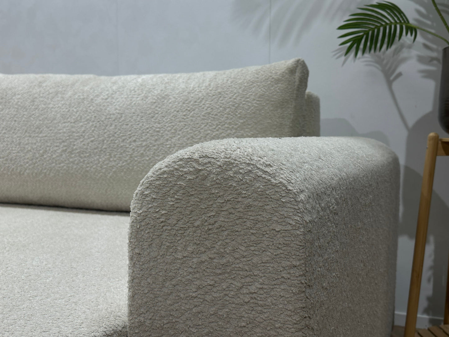 !Showroommodel! Witte Bouclé Hoekzetel