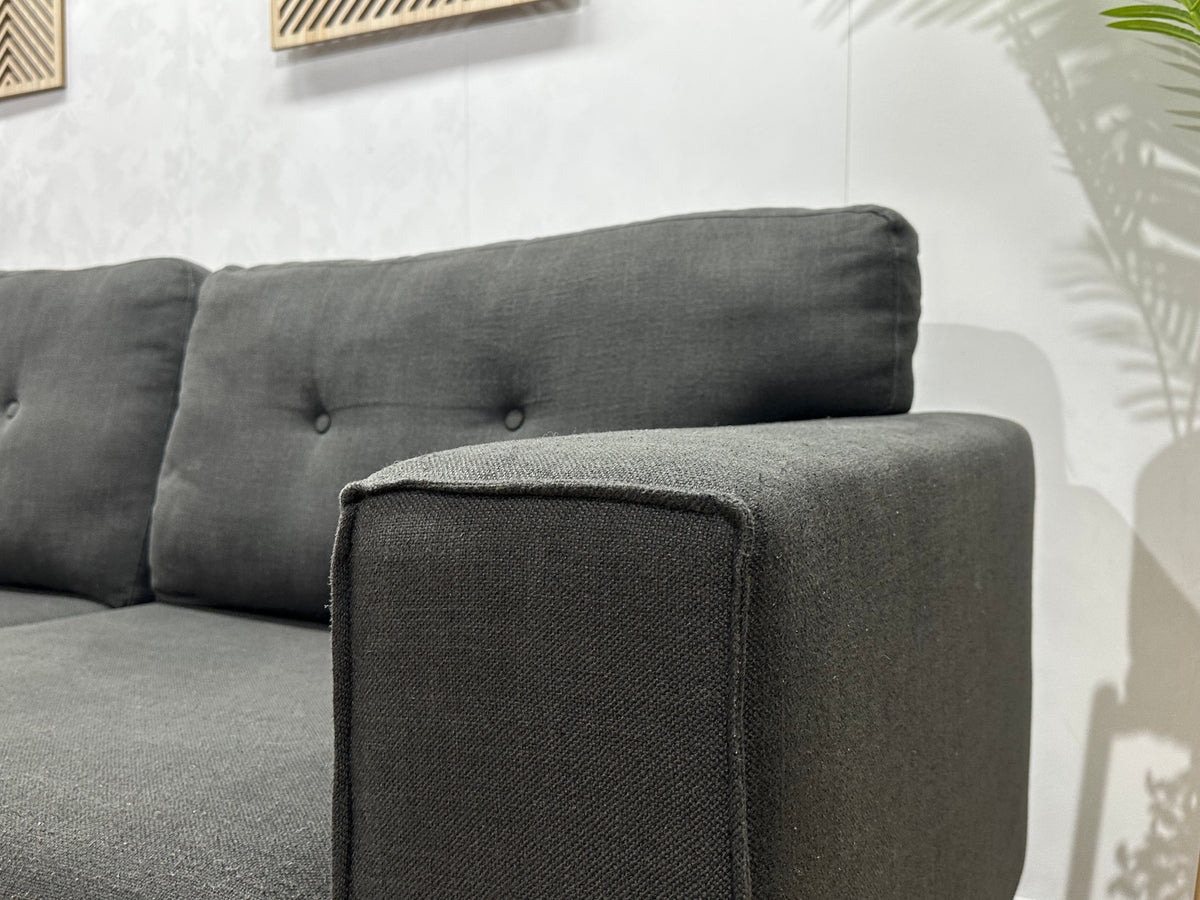 Antraciet Hoekzetel Inc Hocker ~ Losse Kussens Met Afneembare Hoezen