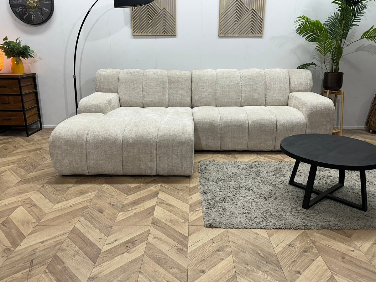 !Showroommodel! Witte/Crème Cremona Stoffen Hoekzetel