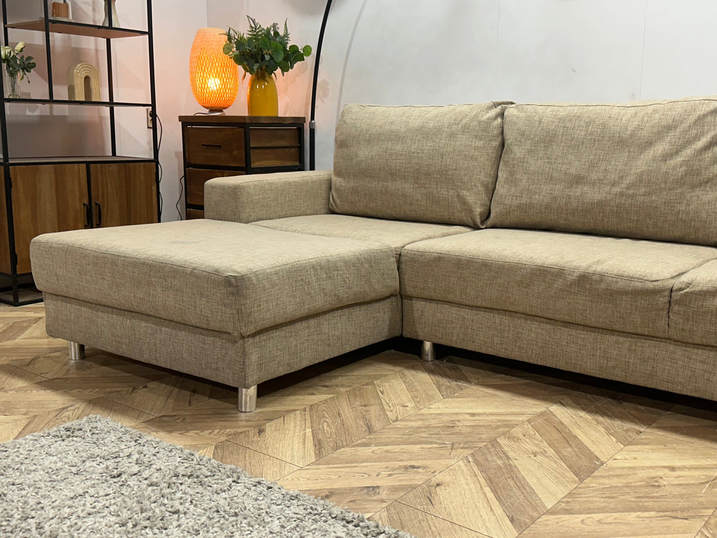 Beige U Zetel ~ Losse Kussens Met Afneembare Hoezen