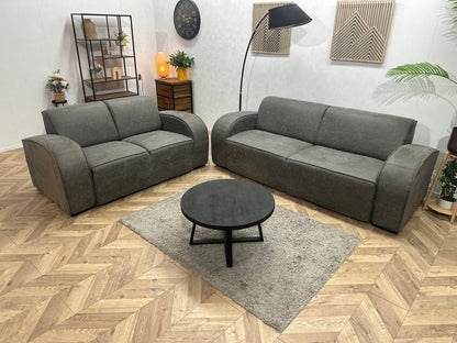 Grijze Suède Stoffen Zetels Set ~ Nieuwstaat