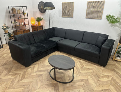 !Showroommodel! Zwarte Velvet Hoekzetel