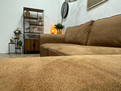 Urban Sofa Cognac Bruine Suède Stoffen ~ Losse Kussens Met Afneembare Hoezen