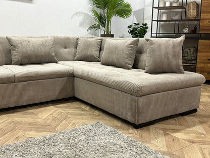 !Showroommodel! Licht Bruine Ribstof U Zetel