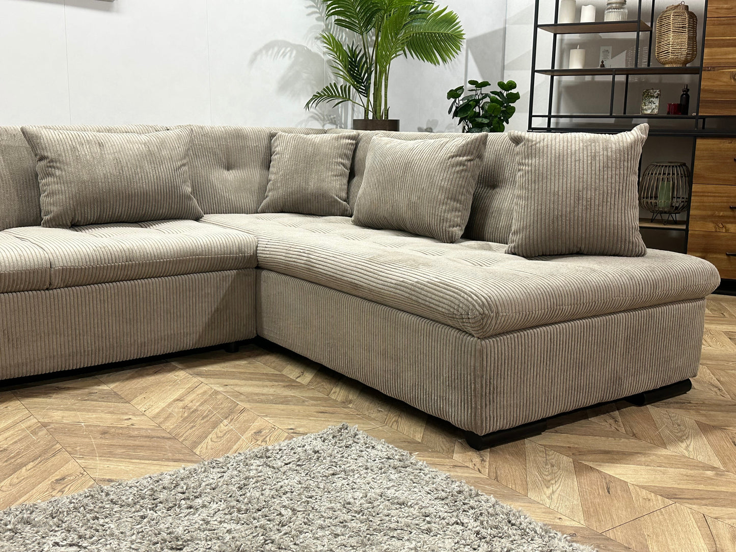 !Showroommodel! Licht Bruine Ribstof U Zetel