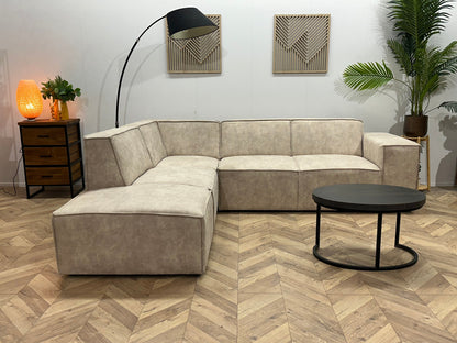!Showroommodel! Crème Suède Stoffen Hoekzetel